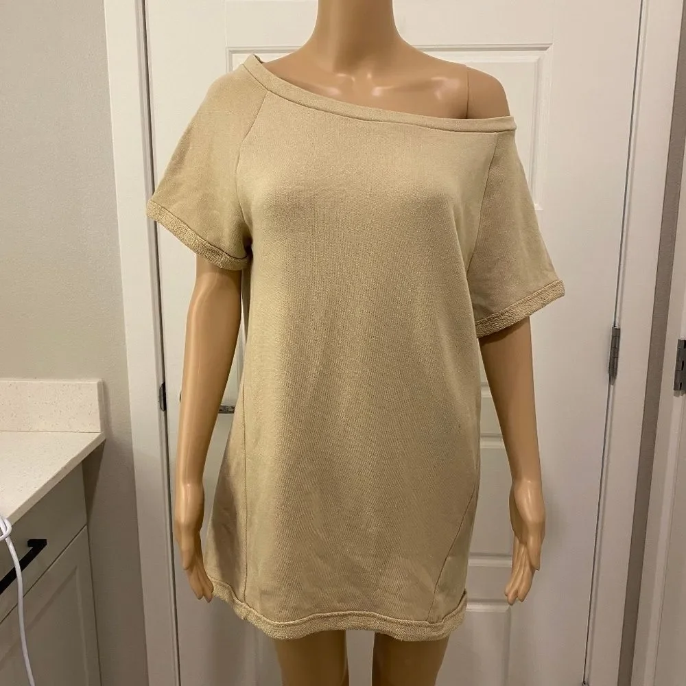 United Colors of Benetton Mini Shirt Dress. Tan. Medium - Picture 2 of 13